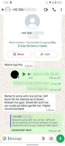 Screenshot of review from 